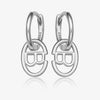 Wholesale S925 Sterling Silver Letter Earrings Simple And Highend Glossy Oval Niche Design Electroplated
