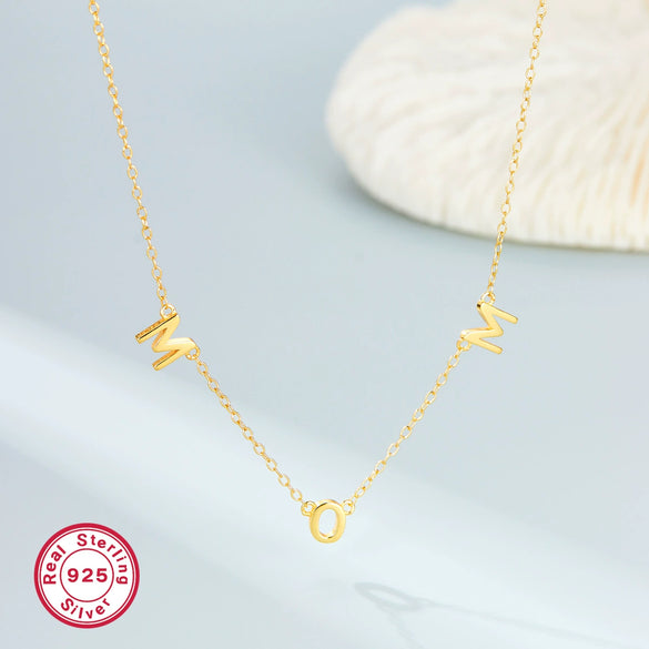 Wholesale S925 Sterling Silver Letter Necklace Niche Design Simple Versatile Clavicle Chain For Women Electroplated