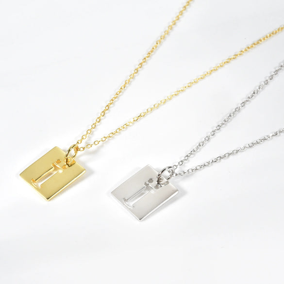 Wholesale S925 Sterling Silver Letter Pendant Necklace With Hollow Design And Electroplating In Light Luxury Retro Style