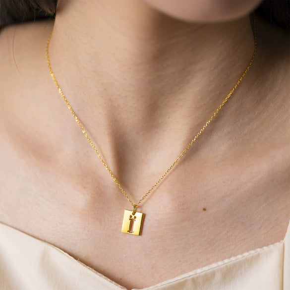 Wholesale S925 Sterling Silver Letter Pendant Necklace With Hollow Design And Electroplating In Light Luxury Retro Style