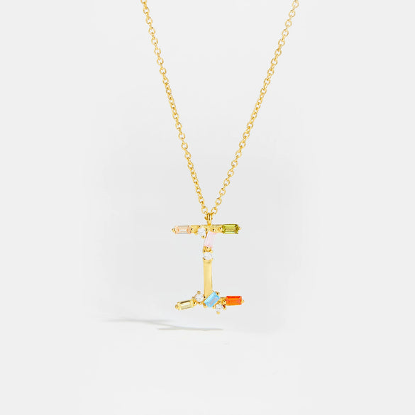 Wholesale S925 Sterling Silver Letter Pendant Necklace With 18K Gold Electroplating Simple And Fashionable