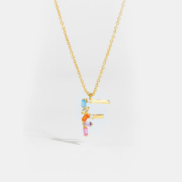 Wholesale S925 Sterling Silver Letter Pendant Necklace With 18K Gold Electroplating Simple And Fashionable