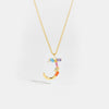 Wholesale S925 Sterling Silver Letter Pendant Necklace With 18K Gold Electroplating Simple And Fashionable
