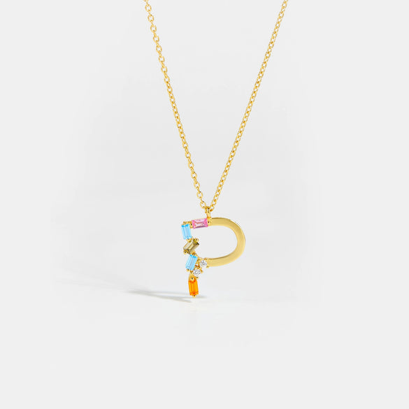 Wholesale S925 Sterling Silver Letter Pendant Necklace With 18K Gold Electroplating Simple And Fashionable