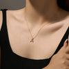 Wholesale S925 Sterling Silver Letter Pendant Necklace With 18K Gold Electroplating Simple And Fashionable