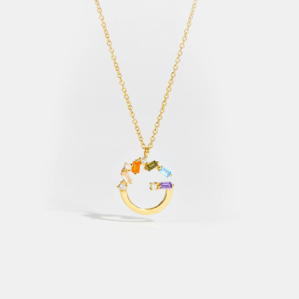 Wholesale S925 Sterling Silver Letter Pendant Necklace With 18K Gold Electroplating Simple And Fashionable