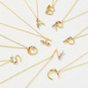 Wholesale S925 Sterling Silver Letter Pendant Necklace With 18K Gold Electroplating Simple And Fashionable