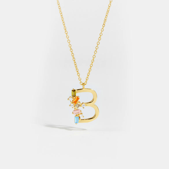 Wholesale S925 Sterling Silver Letter Pendant Necklace With 18K Gold Electroplating Simple And Fashionable