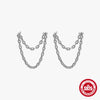 Wholesale S925 Sterling Silver Light Luxury Chain Tassel Earrings With Geometric Pattern And Environmental Protection Electroplating