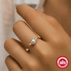 Wholesale S925 Sterling Silver Light Luxury Diamondencrusted Single Row Pearl Cross Inlaid Zircon Adjustable Fashionable Ring For Women