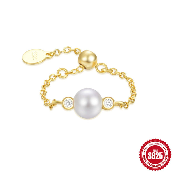 Wholesale S925 Sterling Silver Light Luxury Diamondencrusted Single Row Pearl Cross Inlaid Zircon Adjustable Fashionable Ring For Women