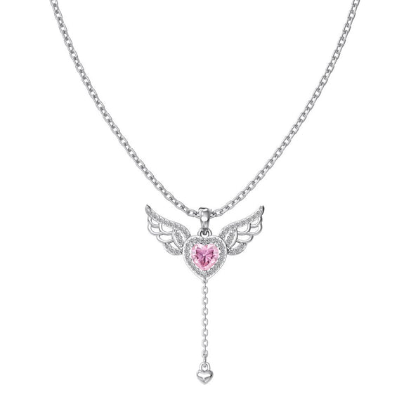 Wholesale S925 Sterling Silver Light Luxury Geometric Heart Zircon Pendant Necklace For Women