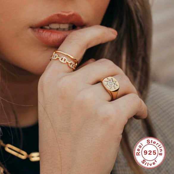 Wholesale S925 Sterling Silver Light Luxury Multidiamond Opening Adjustable Women's Ring With Geometric Design And Electroplating Treatment