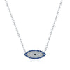 Wholesale S925 Sterling Silver Light Luxury Retro Elegant Blue Cat's Eye Flash Diamond Clavicle Chain Necklace For Women With Electroplating