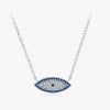Wholesale S925 Sterling Silver Light Luxury Retro Elegant Blue Cat's Eye Flash Diamond Clavicle Chain Necklace For Women With Electroplating