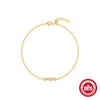 Wholesale S925 Sterling Silver Light Luxury Round Zircon Minimalist Geometric Bracelet With Real Gold Plating