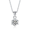 Wholesale S925 Sterling Silver Light Luxury Single Diamond Pendant With Sixclaw Seiko And Geometric Design Silver Jewelry