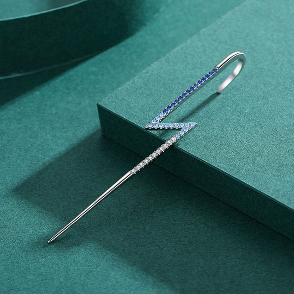 Wholesale S925 Sterling Silver Lightning Ear Clip With Diamond Design