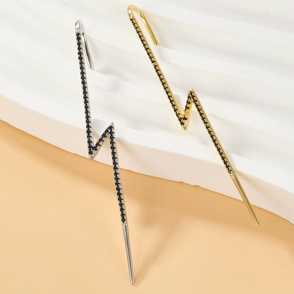 Wholesale S925 Sterling Silver Lightning Geometric Ear Hook Ear Clip Ear Bone Clip With Electroplating