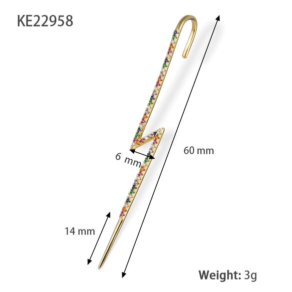 Wholesale S925 Sterling Silver Lightning Geometric Ear Hook Ear Clip Ear Bone Clip With Electroplating