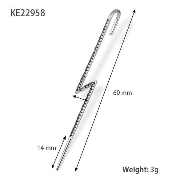 Wholesale S925 Sterling Silver Lightning Geometric Ear Hook Ear Clip Ear Bone Clip With Electroplating