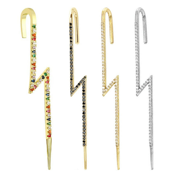 Wholesale S925 Sterling Silver Lightning Geometric Ear Hook Ear Clip Ear Bone Clip With Electroplating