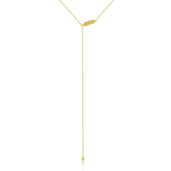 Wholesale S925 Sterling Silver Long Tassel Wheat Ear Pendant Necklace For Women Geometric Pattern Electroplated Platinum Or 18K Gold