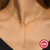 Wholesale S925 Sterling Silver Long Yshaped Tassel Geometric Eight Mans Star Flash Diamond Electroplated Female Light Luxury Sexy Neck Chain