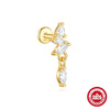 Wholesale S925 Sterling Silver Lotus Flower Electroplated Cartilage Spiral Puncture Ear Nail For Women