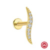 Wholesale S925 Sterling Silver Lotus Flower Piercing Thread Stud Earrings With High Grade Diamond Embedded And Zirconia Design