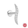 Wholesale S925 Sterling Silver Lotus Flower Piercing Thread Stud Earrings With High Grade Diamond Embedded And Zirconia Design