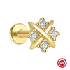Wholesale S925 Sterling Silver Lotus Flower Piercing Thread Stud Earrings With High Grade Diamond Embedded And Zirconia Design