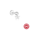 Wholesale S925 Sterling Silver Lotus Flower Shaped Electroplated Cartilage Spiral Puncture Ear Nail For Women