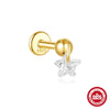 Wholesale S925 Sterling Silver Lotus Flower Shaped Electroplated Cartilage Spiral Puncture Ear Nail For Women