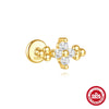 Wholesale S925 Sterling Silver Lotus Flower Shaped Electroplated Cartilage Spiral Puncture Ear Nail For Women