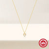 Wholesale S925 Sterling Silver Love Aobao Inlaid Heart Shape Clavicle Chain Necklace With Electroplating For Women