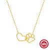 Wholesale S925 Sterling Silver Love Cat's Claw Double Element All Match Clavicle Necklace With Geometric Pattern And Electroplating For Women