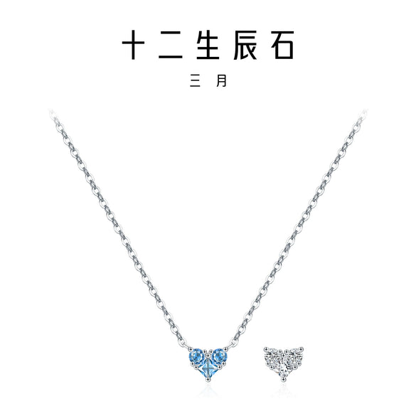 Wholesale S925 Sterling Silver Love Diamond Heart Shaped Necklace For Women