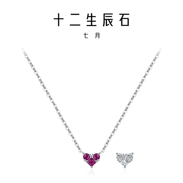 Wholesale S925 Sterling Silver Love Diamond Heart Shaped Necklace For Women