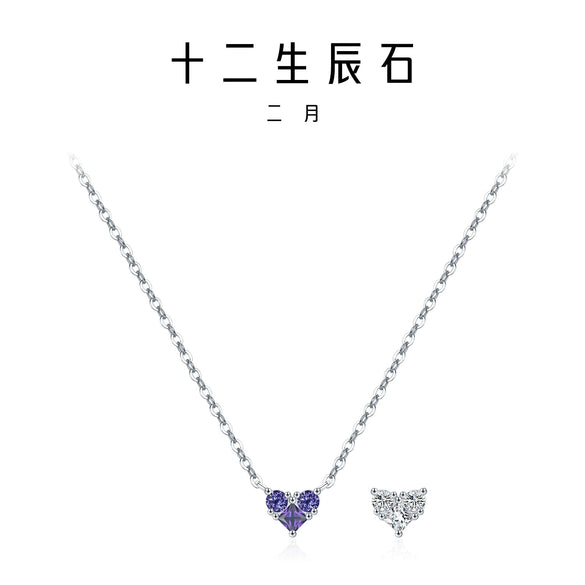 Wholesale S925 Sterling Silver Love Diamond Heart Shaped Necklace For Women