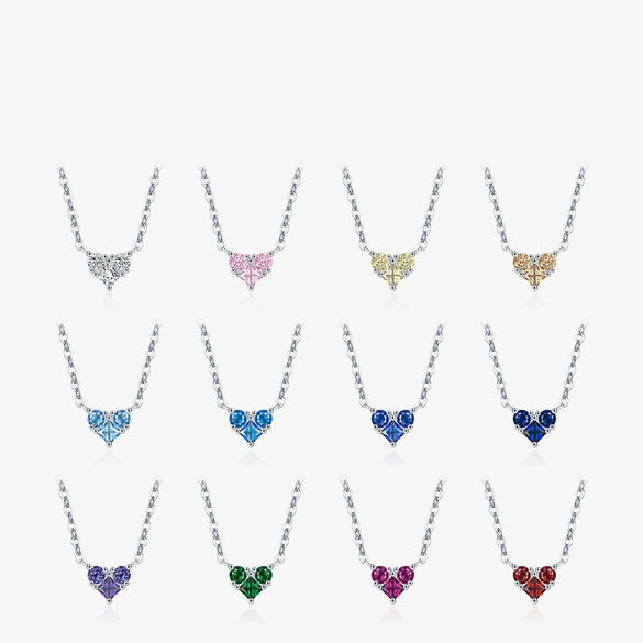 Wholesale S925 Sterling Silver Love Diamond Heart Shaped Necklace For Women