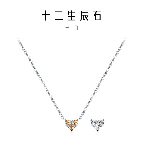 Wholesale S925 Sterling Silver Love Diamond Heart Shaped Necklace For Women