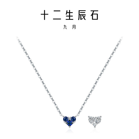 Wholesale S925 Sterling Silver Love Diamond Heart Shaped Necklace For Women