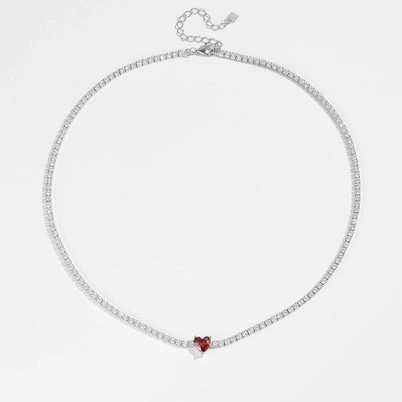 Wholesale S925 Sterling Silver Love Diamond Necklace With Geometric Design And Platinum Electroplating For Women