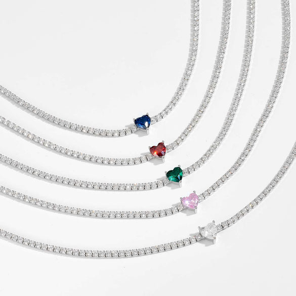 Wholesale S925 Sterling Silver Love Diamond Necklace With Geometric Design And Platinum Electroplating For Women