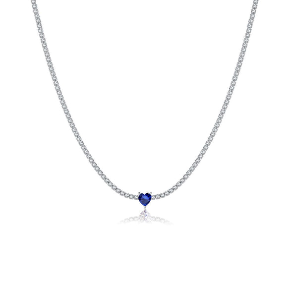 Wholesale S925 Sterling Silver Love Diamond Necklace With Geometric Design And Platinum Electroplating For Women