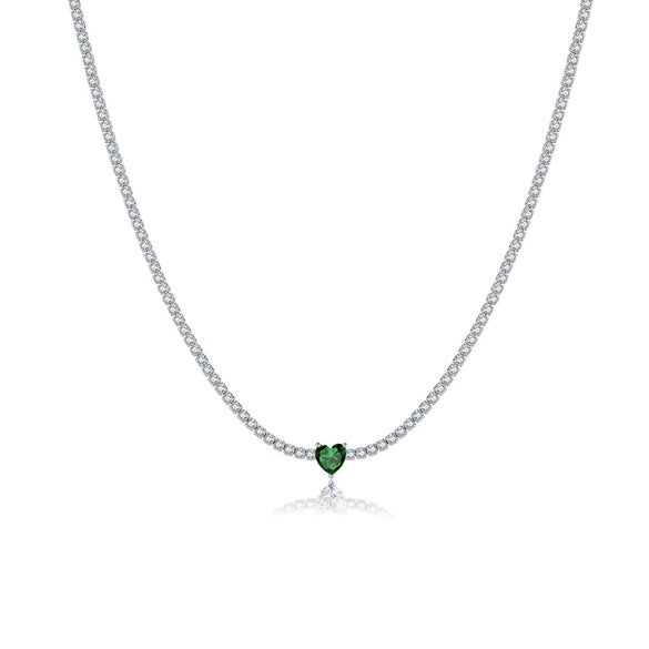 Wholesale S925 Sterling Silver Love Diamond Necklace With Geometric Design And Platinum Electroplating For Women