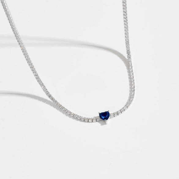 Wholesale S925 Sterling Silver Love Diamond Necklace With Geometric Design And Platinum Electroplating For Women