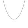 Wholesale S925 Sterling Silver Love Diamond Necklace With Geometric Design And Platinum Electroplating For Women
