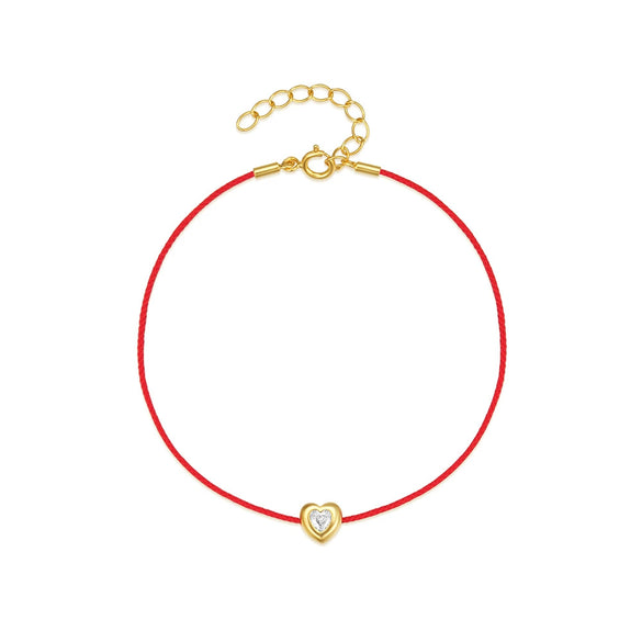 Wholesale S925 Sterling Silver Love Diamond Red Rope Bracelet With Geometric Pattern And Real Gold Plating Electroplating For Women